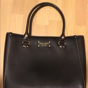 Kate Spade black medium leather tote